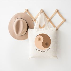 No one Fights Alone Breast Cancer Tote Bag